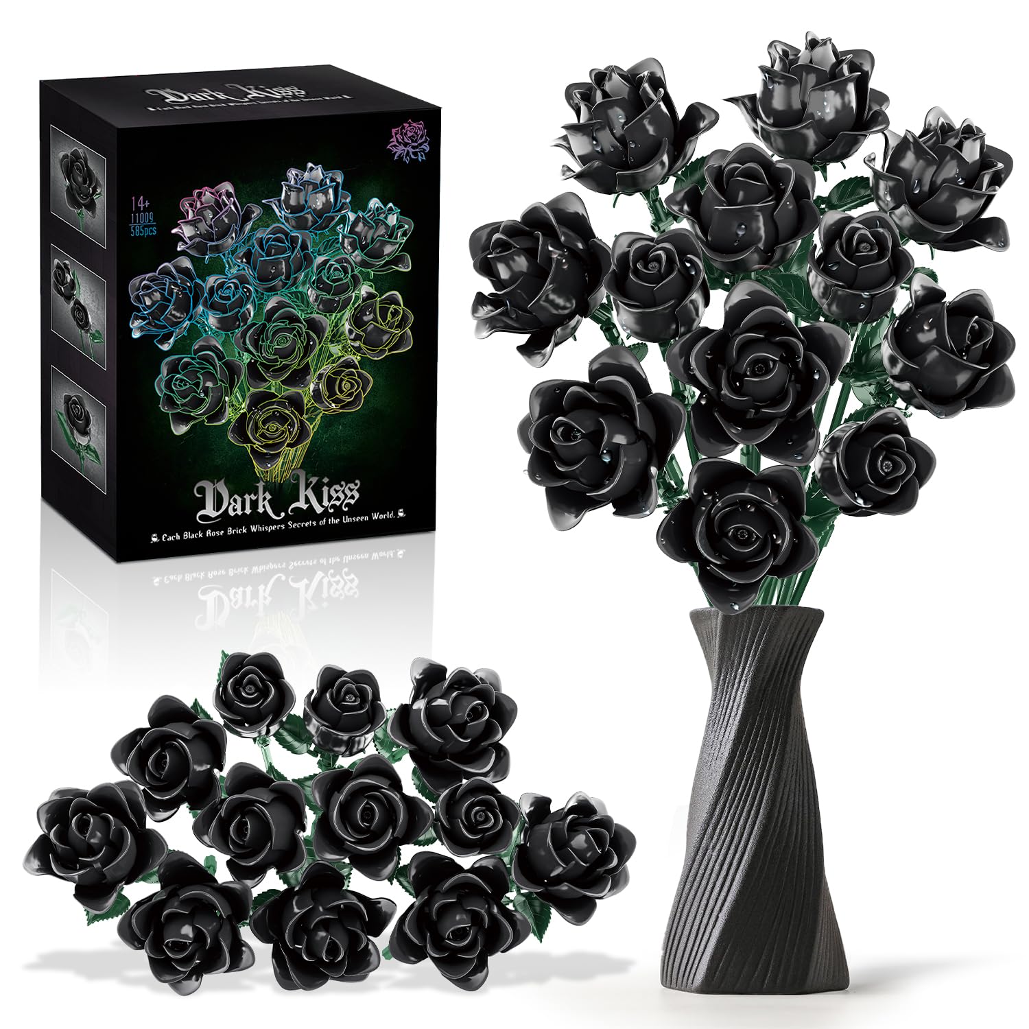 Amazon.com: Black Roses Flower Building Set-12Pack, Compatible